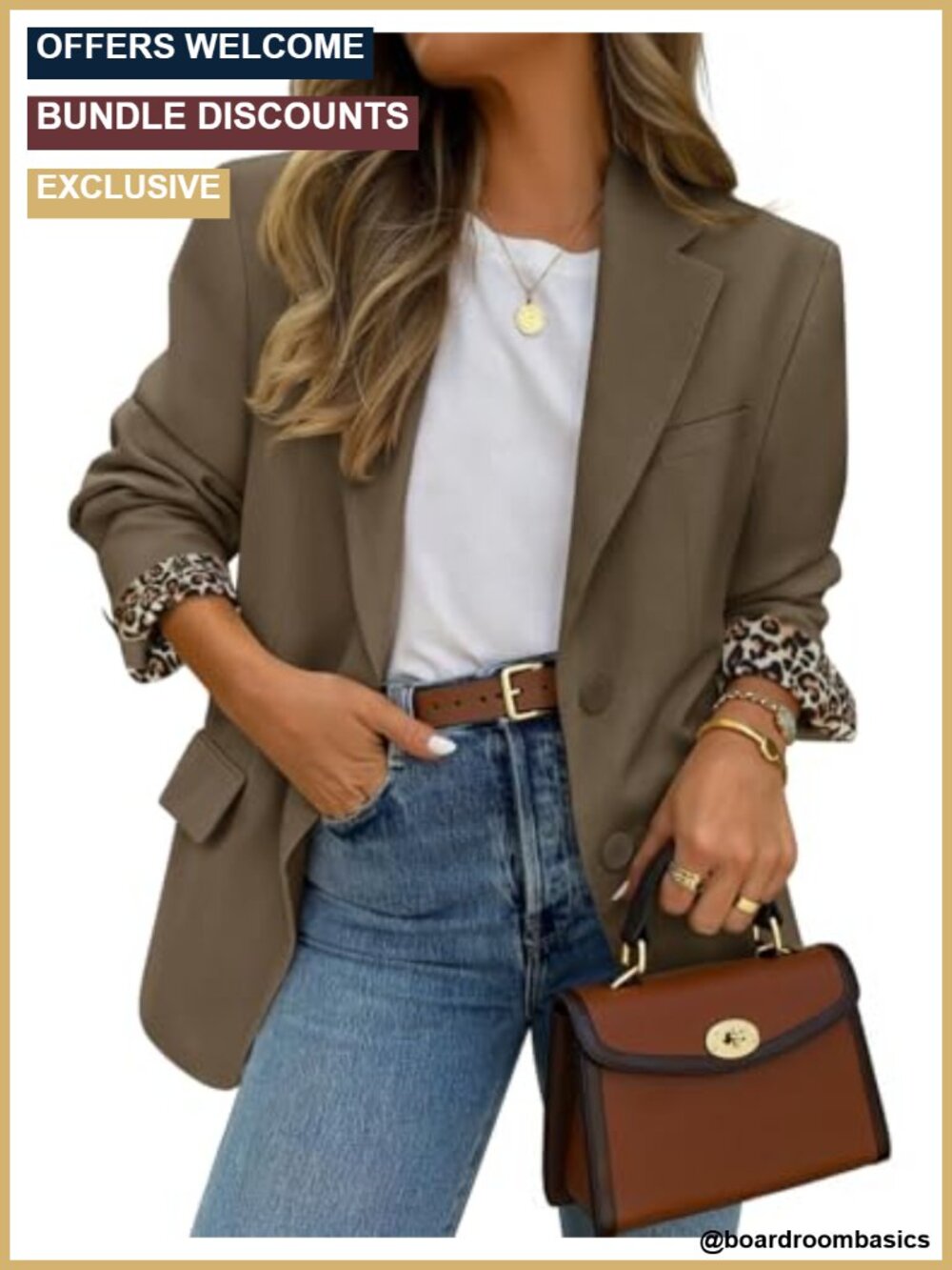 Womens Oversized Open Front Blazer Button Down Business Casual Jacket